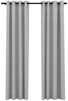 vidaXL Verdunkelungsvorhänge Ösen Leinenoptik 2 Stk. Grau 140x225 cm 321169