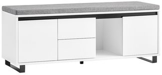 SoBuy FSR176-W Schuhbank, MDF, Lackiert, Weiß, 100 x 42 x 35 cm