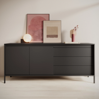 AX LIVING Trentinis 187 2D3S Schwarze große Kommode 187,1 cm breit