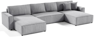Compleo Ecksofa U-Form mit Bettkasten und Schlaffunktion BOSTON U, Breite: 390 cm, Modern Stil, Wohnzimmer