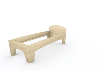 Holzbett (Fichte) "Rosi" 80 x 200 cm 48 cm mit Kopfteil Massivholzbett Bett