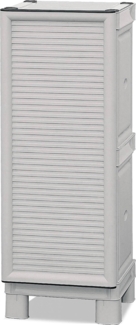 Dmora Arlinda Outdoor-Garderobe, Outdoor-Möbel, Mehrzweck-Balkongarderobe, Outdoor-Schrank, 100 % Made in Italy, Hellgrau, 35 x 39 x 92 cm