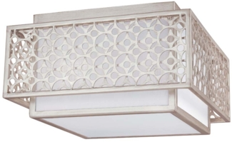 Deckenleuchte, Stahl Leinen, D 36,8 cm