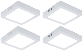 4er Set LED Deckenlampe, Aufbau-Panel, warmweiß, L 16,7 cm