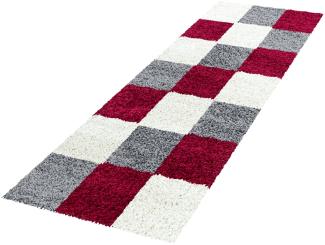 Hochflor Teppich Lux Läufer - 80x250 cm - Rot