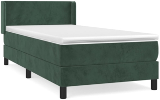 vidaXL Boxspringbett mit Matratze Dunkelgrün 100x200 cm Samt 3130826