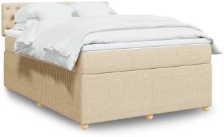 vidaXL Boxspringbett mit Matratze Creme 160x200 cm Stoff 3287519