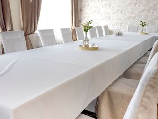 texpot Tischdecke Tischtuch Baumwolle Breite 300 cm weiß glatt (1-tlg)