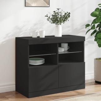 vidaXL Sideboard mit LED-Leuchten Schwarz 81x37x67 cm 836659