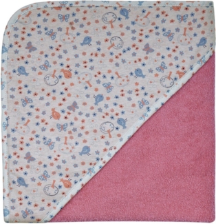 Wörner Kapuzenhandtuch Vogel koralle Kapuzenbadetuch 100/100, Frottee (1-St), obere Lage der Kapuze aus bedrucktem Single-Jersey