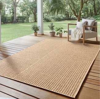 SIMPEX24 Outdoorteppich Boho Design, Läufer, Höhe: 5 mm, Outdoor Teppich Wetterfest Modern Wohnzimmer Küchen Terrasse Balkon