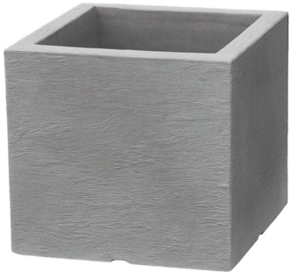 Dehner Blumentopf Blumenkübel Palermo, Naturstein-Optik, Kunststoff, frostbeständig, ohne Bodenloch, kann gebohrt werden