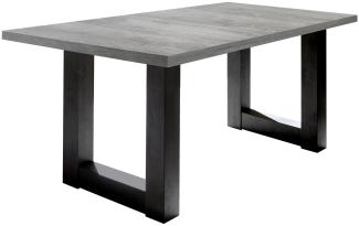 Esstisch ausziehbar Eila 7 140 x 90 x 75 Esszimmertisch Schwarzstahl/Beton 13365-140