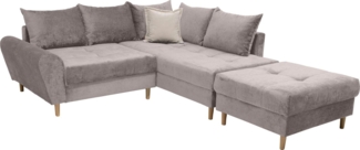 COLLECTION AB Ecksofa Reims L-Form, Ottomane beidseitig montierbar, inkl. Bettfunktion und Hocker