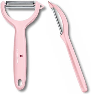 Victorinox | Universalschäler Duo Pack | extra scharf | Zackenschliffklinge | ergonomischer Griff | Limited Edition Rosa