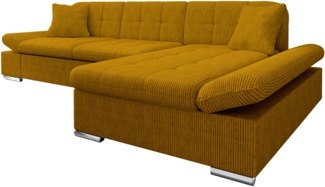 'Malwi' Ecksofa Cord, Braun, 76 x 161 x 278 cm, Rechts