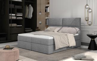 Amber 185x210, Boxspring Bett, Grau