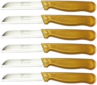 Visaggio Obstmesser Solingen Allzweckmesser Schälmesser Gemüsemesser Küchenmesser, Wellenschliff Solingen Messer, Flitter Optik, Edelstahl (rostfrei)