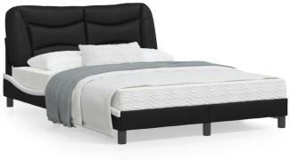 vidaXL Bettgestell ohne Matratze "Hvar" Schwarz und Weiß 140x200 cm Kunstleder 3208007