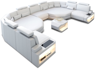 Sofa Dreams 'XXL Asti' Wohnlandschaft, 93 x 280 x 435 cm, Weiß, Ledermix