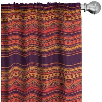 Abakuhaus Gardine Vorhang für Wohnzimmer Schlafzimmer Dekor, Microfaser, Ethno Boho Abstrakte Ethno Doodle