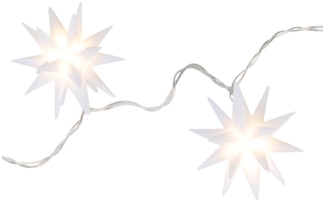 Coen Bakker Deco BV LED-Lichterkette, 10-flammig, Sterne weiß außen 1,5m Timer 10 LED warmweiß