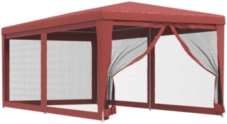 vidaXL Partyzelt mit 6 Mesh-Seitenwänden Rot 3x6 m HDPE 319240