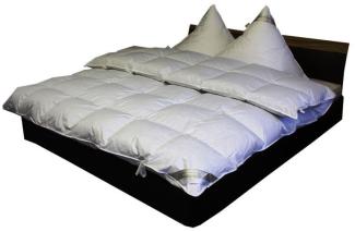 Betten Hofmann Premium 8cm Hochsteg Daunenbett Daunendecke 200x200 cm 100% pilsner Gänseflaum