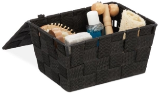 2 x Aufbewahrungskorb mit Deckel schwarz