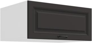 Aufsatzschrank Hochschrank 80 cm STILO Grau + Weiss Küchenzeile Küchenblock Küche Landhaus