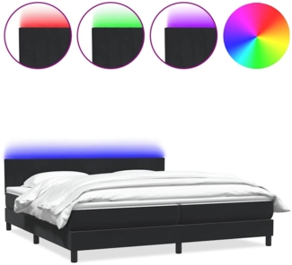 vidaXL Boxspringbett mit Matratze Schwarz 200x210 cm Samt 3317093