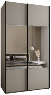 ABIKS MÖBEL Schwebetürenschrank LUX 4 hoher Schlafzimmerschrank - mit Spiegel, Kleiderstange, Regalen