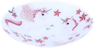 Kinder Deckenlampe, Einhorn, rosa-weiß, 40 cm