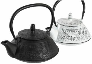 Teekanne DKD Home Decor Schwarz Edelstahl Weiß (2 Stück)