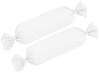 BettwarenShop Single Jersey Kissenbezug Ulm 2er Pack|15x40 cm für Nackenrollen| weiss