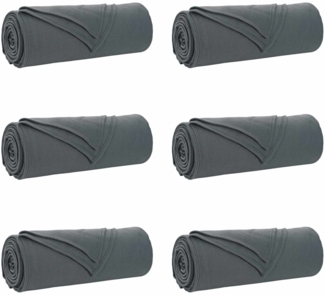 vidaXL Wohndecken 6 Stück Dunkelgrau 210x140 cm Fleece 42017143