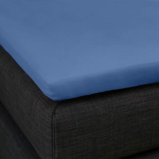 Formesse Split-Topper Spannbetttuch La Piccola Duo 2|200x200 cm| meeresblau
