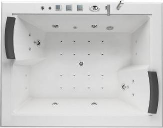 Premium LED Whirlpool Badewanne 180x142 cm +Ozon +Heizung 2 Pers.