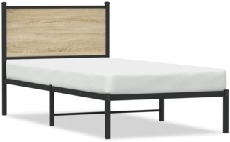 vidaXL Metallbett ohne Matratze Sonoma-Eiche 90x200 cm 4007709