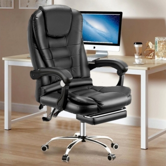 oyajia Bürostuhl Bürostuhl mit Massagefunktion, Gaming Stuhl, Ergonomischer Drehstuhl, Höhenverstellung, mit Gepolsterte Armlehne,Maximale Belastung 150 kg