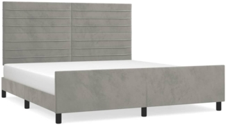 vidaXL Bettgestell mit Kopfteil Samt Hellgrau 160x200 cm, Härtegrad: H2 [3125824]