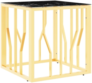 vidaXL Couchtisch Golden 50x50x50 cm Edelstahl und Glas 350044
