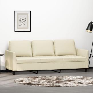 vidaXL 3-Sitzer-Sofa Creme 180 cm Kunstleder 359339