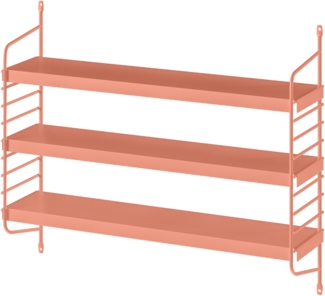 skølm 'Mimir' Wandregal, mit 3 höhenverstellbaren Regalböden, Metall, 50x60x15 cm, terrakotta