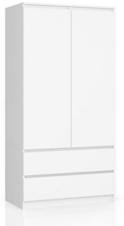 Raumhirsch Furniture Kleiderschrank Moderner Kleiderschrank - Zaubert Ordnung ins Schlafzimmer - Stauraum (viele Farbvarianten - Maße 180 - 90 - 50 cm) Eleganter Schrank mit 2 Türen, 2 Schubladen und Einlegeböden