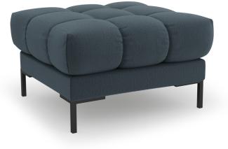 Micadoni Pouf Hocker Mamaia | Bezug Blue | Beinfarbe Black Metal