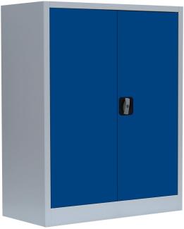 Stahl-Aktenschrank Grau/Blau 530311, abschließbar, 100 x 80 x 38,3 cm