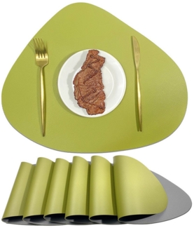 BYSURE Platzset, (6-St), Tischsets Abwaschbar Doppelseitigen rutschfest Kunstleder Lederoptik