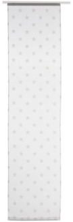 ELBERSDRUCKE Schiebegardine transparenter Schiebevorhang Stars Allover weiß 245x60cm Klettband (1 St), transparent, Flächenvorhang mit Klettband