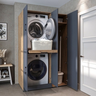 Roomart Waschmaschinenumbauschrank Roomart Dora - 115 (Waschmaschinenschrank DORA für Trockner & Waschmaschine in 4 Farben)